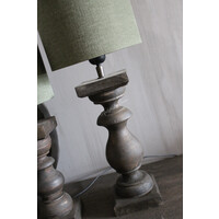 Houten baluster lampvoet Brown / gold 40 cm