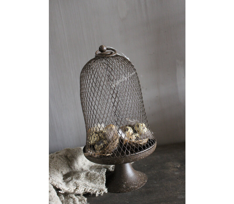 Bruine draad stolp op voet 30 cm