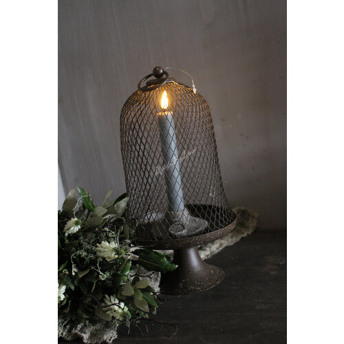 Bruine draad stolp op voet 30 cm 