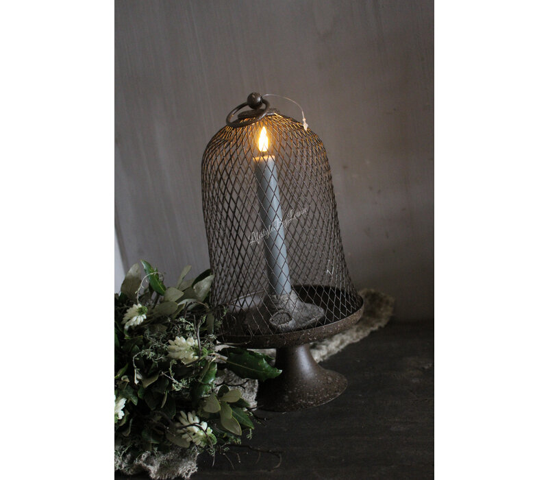 Bruine draad stolp op voet 30 cm