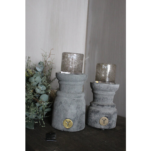 Brynxz candleholder Stone 18 x 11 cm 