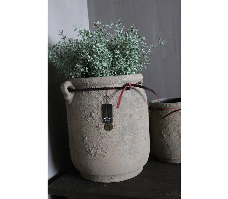 Brynxz stenen pot Rustic 2 ears rope 32 x 30 cm