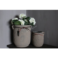 Brynxz stenen pot Rustic 2 ears rope 32 x 30 cm