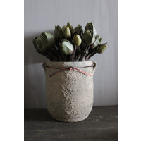 Brynxz stenen pot Rustic 2 ears rope 32 x 30 cm