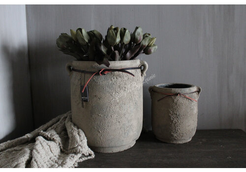Brynxz Brynxz stenen pot Rustic 2 ears rope 32 x 30 cm