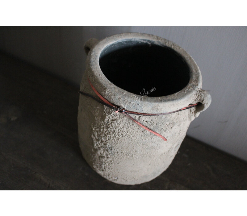 Brynxz stenen pot Rustic 2 ears rope 22 x 20 cm