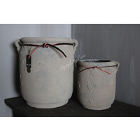 Brynxz stenen pot Rustic 2 ears rope 22 x 20 cm