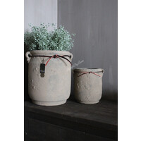 Brynxz stenen pot Rustic 2 ears rope 22 x 20 cm