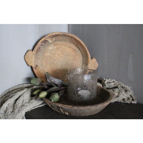 Houten Indiase schaal met handvat 30-45cm 