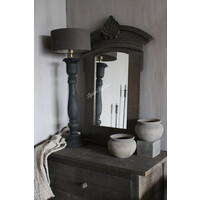 Luksa unieke ronde houten pot Antiq Grey