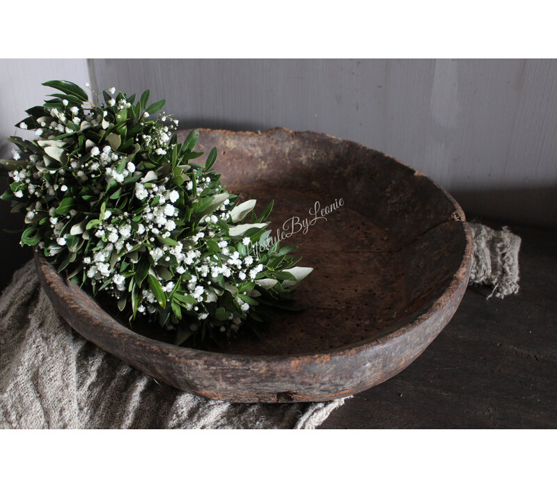 Groene toef met wit Gipskruid 30 cm