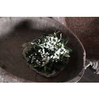 Toefje in shabby doek met wit Gipskruid
