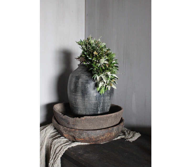 Groene toef met witte Distel en Magnolia