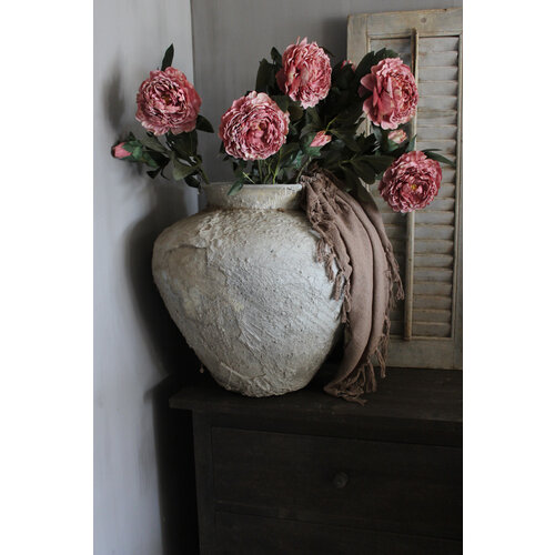 Brynxz namaak pioenroos bloem en knop Old Rose 87 cm 