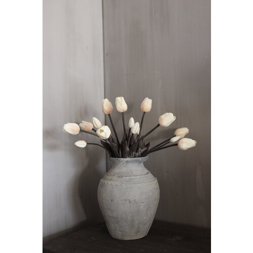 Boeket namaak real touch tulpen Soft nude 47 cm 