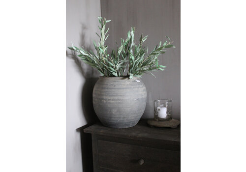Brynxz Brynxz zijden Olijftak grey/green 100 cm