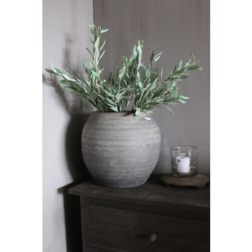 Brynxz zijden Olijftak grey/green 100 cm 