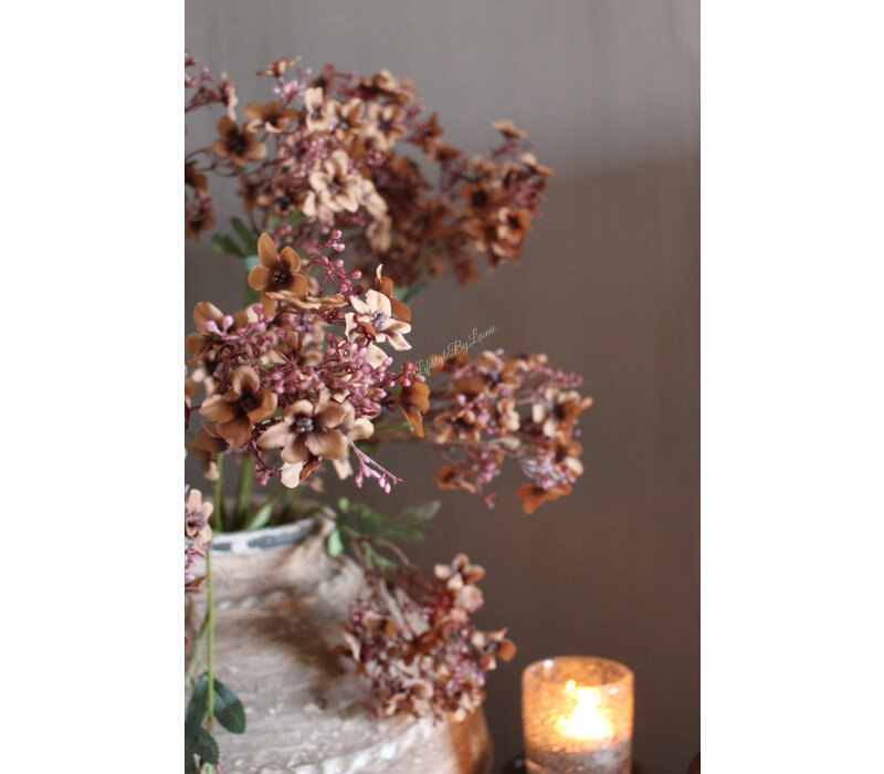Brynxz zijden tak Baby's Breath light brown 80 cm