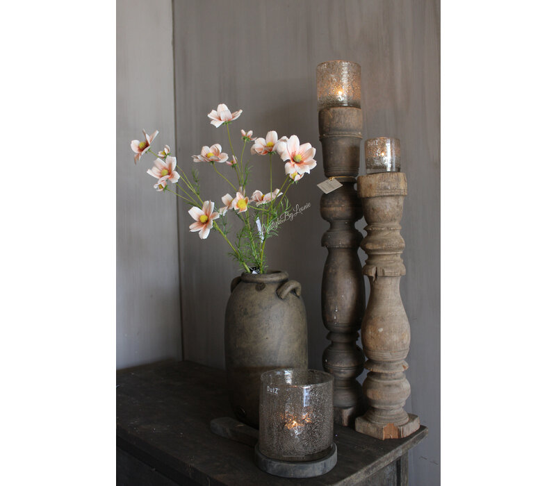 Zijden Cosmos tak white/salmon 66 cm