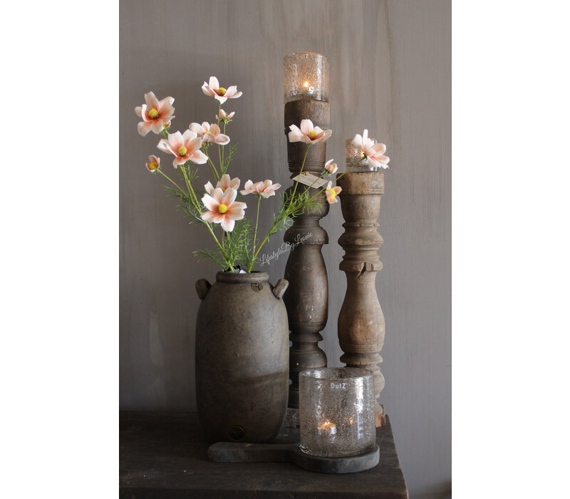 Zijden Cosmos tak white/salmon 66 cm