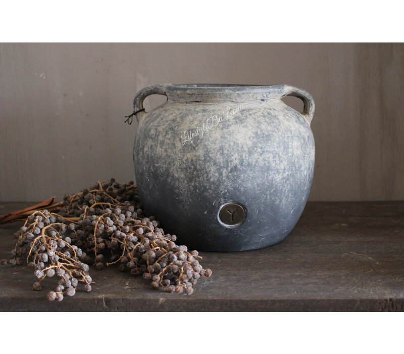Brynxz ronde kruik met oren boost Ancient clay 24 x 20 cm