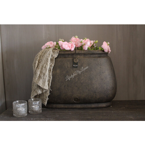 Brynxz ovale stenen pot Brown luxury 48 x 20 x 34 cm 