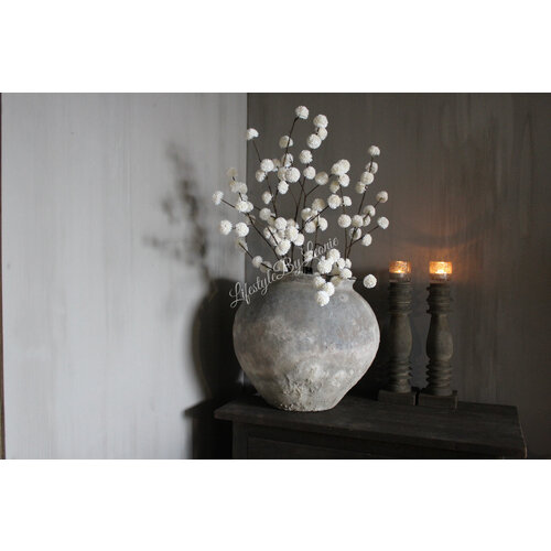 Namaak Pompom tak white 100 cm 