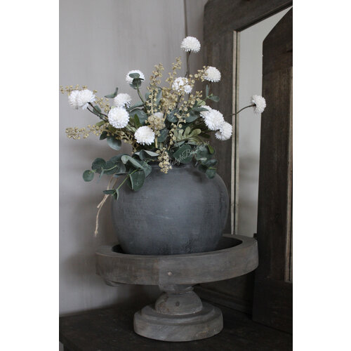 Zijden boeket white Pompom 