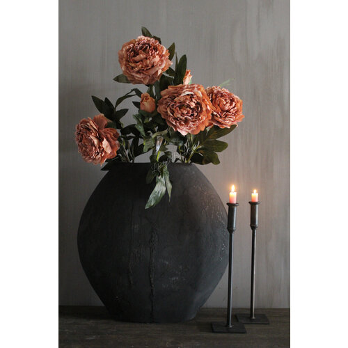 Brynxz namaak pioenroos bloem en knop Old salmon 87 cm 