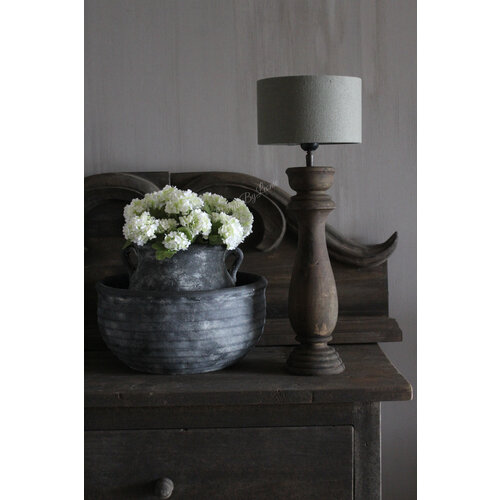 Stenen kruik met oren Grey/black 26 x 25 cm 