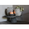 LUKSA Luksa houten plateau op voet Antique grey 40 x 15 cm