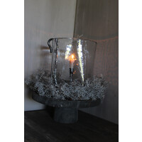 Luksa houten plateau op voet Antique grey 40 x 15 cm