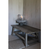 Luksa houten plateau op voet Antique grey 40 x 15 cm