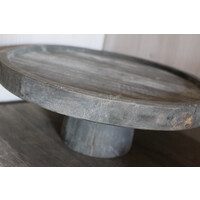 Luksa houten plateau op voet Antique grey 40 x 15 cm