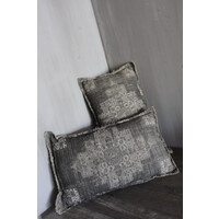 Shabby kussen met kelim opdruk Black 45 x 25 cm