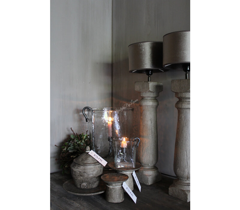 Massief houten baluster lampvoet Taupe 50 x 10 x 10 cm