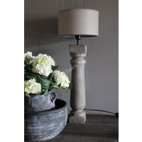 Massief houten baluster lampvoet Taupe 50 x 10 x 10 cm