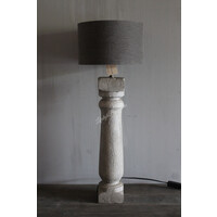 Massief houten baluster lampvoet Taupe 50 x 10 x 10 cm