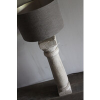 Massief houten baluster lampvoet Taupe 50 x 10 x 10 cm