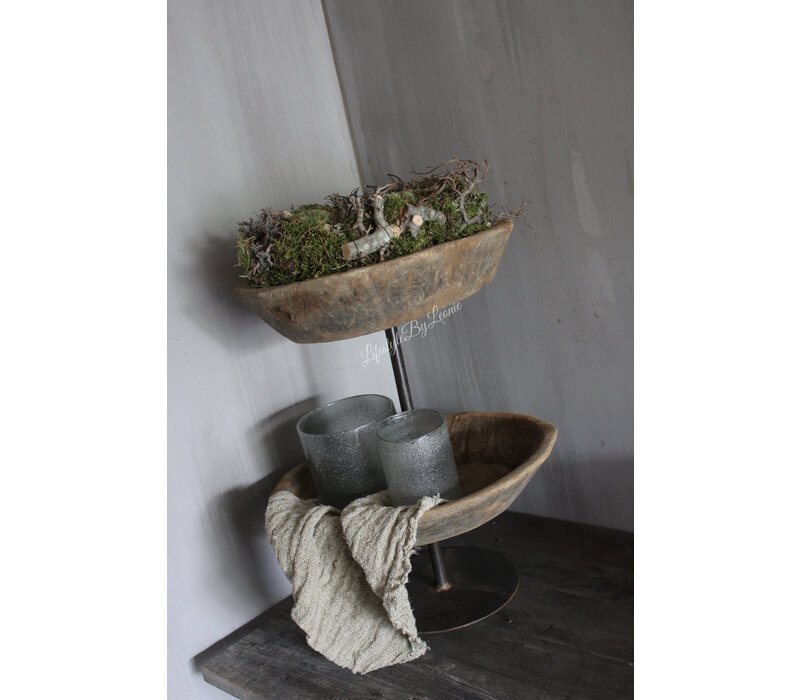 Indiase schaal etagère 2-laags 57 cm
