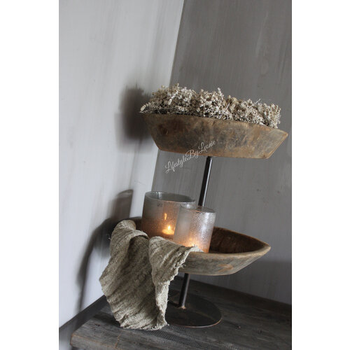 Indiase schaal etagère 2-laags 57 cm  Indiase schaal etagère 2-laags 57 cm