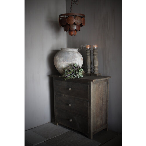 Luksa dressoir Cis 3 lades Antique grey 90 x 45 x 80 cm 
