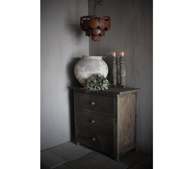 Luksa dressoir Cis 3 lades Antique grey 90 x 45 x 80 cm