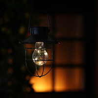 LED solar hanglamp Daryl zwart 24 cm