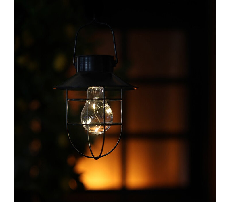 LED solar hanglamp Daryl zwart 24 cm