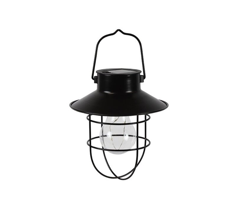 LED solar hanglamp Daryl zwart 24 cm