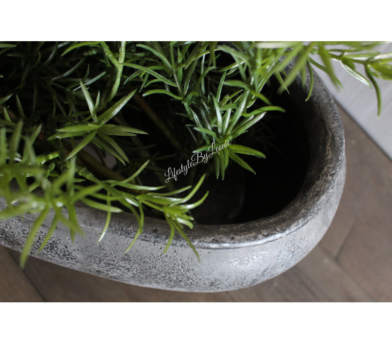 Stenen ovale pot Romy 37 x 20 x 15 cm