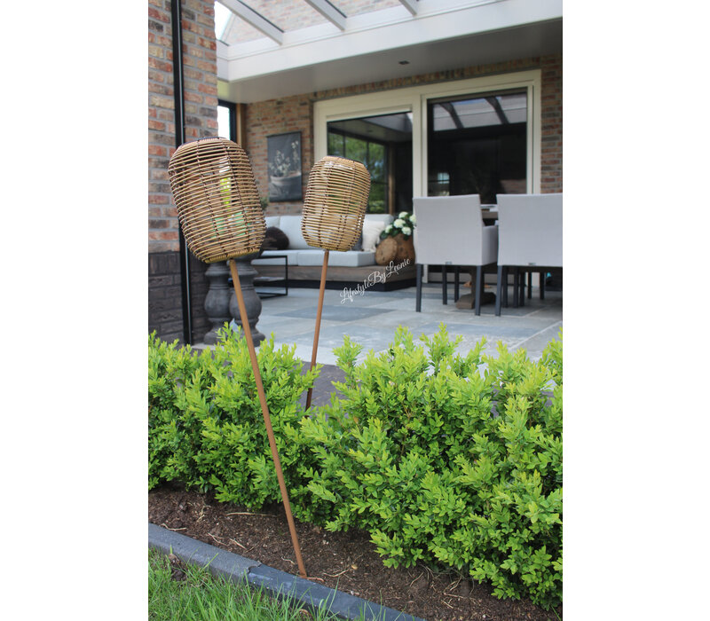 Solar LED lamp tuinsteker Magie bruin 85 cm