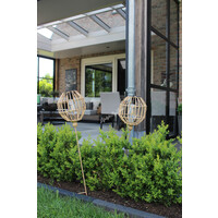 Solar LED lamp prikker Bol naturel 80 cm