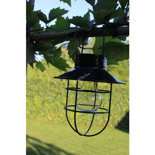 LED solar hanglamp Daryl zwart 24 cm 